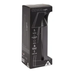 Lampe de table Conni USB tactile noire Ø9,5xH22,5cm
