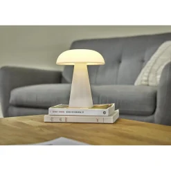 Lampe de table LED forme champignon blanc Ø15xH17cm < Gifi Clearance