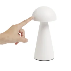 Lampe de table Roundi USB tactile blanche Ø9,5xH22,5cm