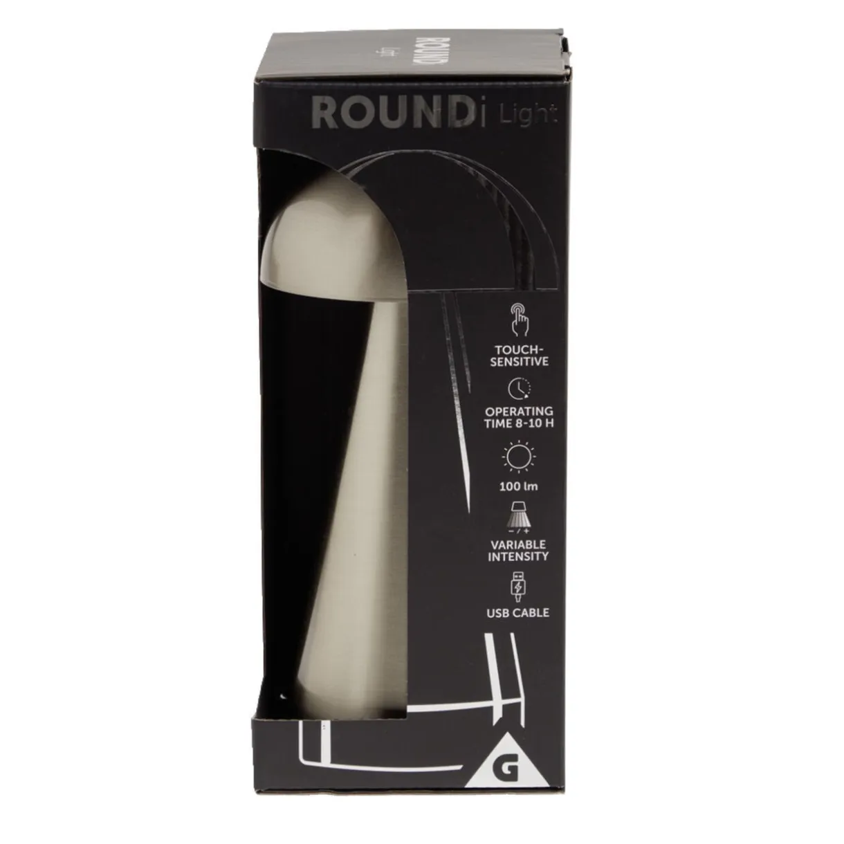 Lampe de table Roundi USB tactile grise Ø9,5xH22,5cm < Gifi Clearance