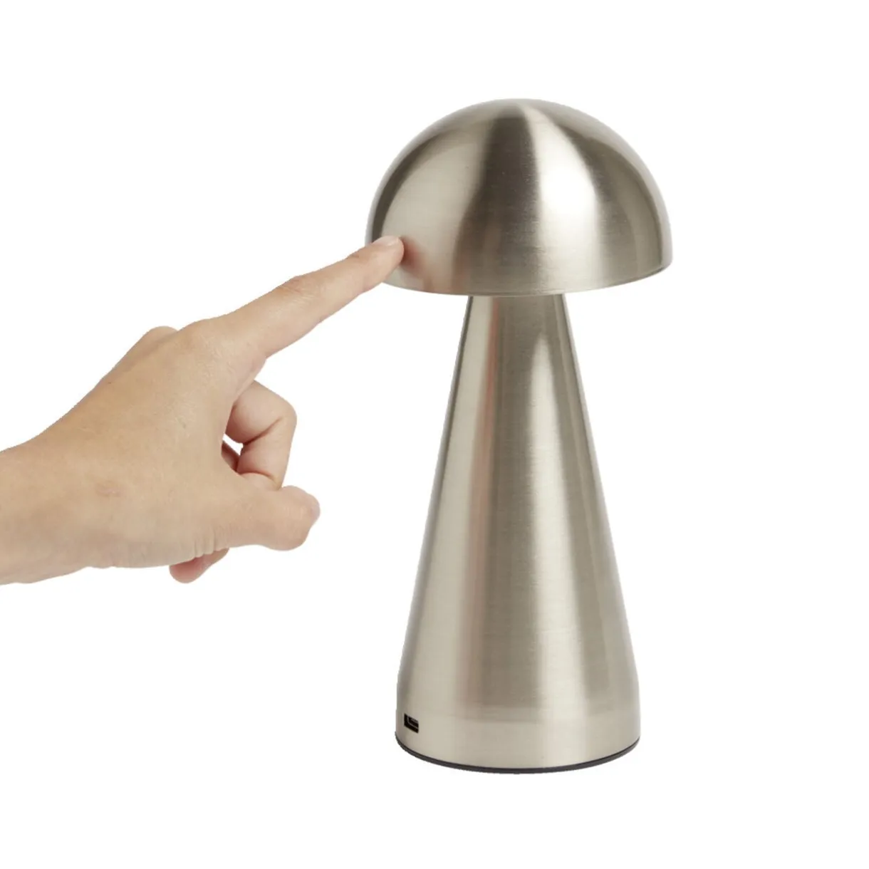 Lampe de table Roundi USB tactile grise Ø9,5xH22,5cm < Gifi Clearance