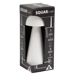 Lampe de table Squari USB tactile blanche Ø9,5xH22,5cm