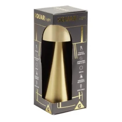 Lampe de table Squari USB tactile doré Ø9,5xH22,5cm