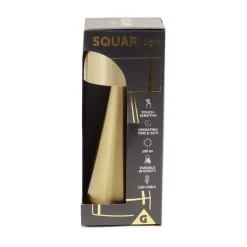 Lampe de table Squari USB tactile doré Ø9,5xH22,5cm