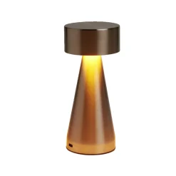 Lampe de table Squari USB tactile gris argenté Ø9,5xH22,5cm