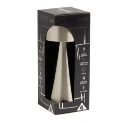 Lampe de table Squari USB tactile gris argenté Ø9,5xH22,5cm