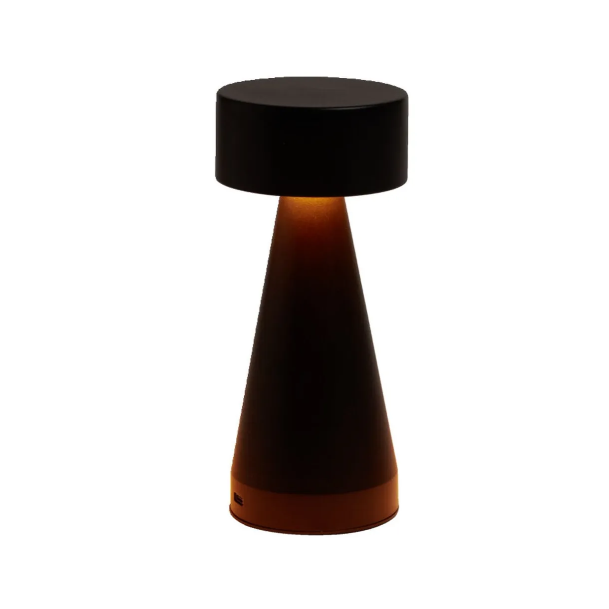 Lampe de table Squari USB tactile noire Ø9,5xH22,5cm < Gifi Online