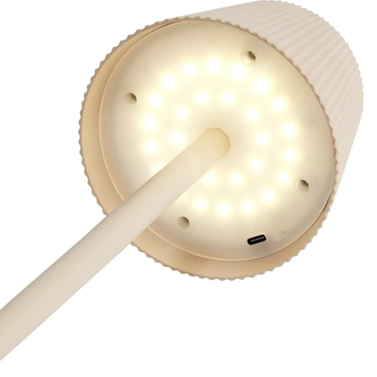 Lampe de table Talli LED tactile 120lm variable USB métal et plastique blanche Ø10,5xH36cm < Gifi Sale