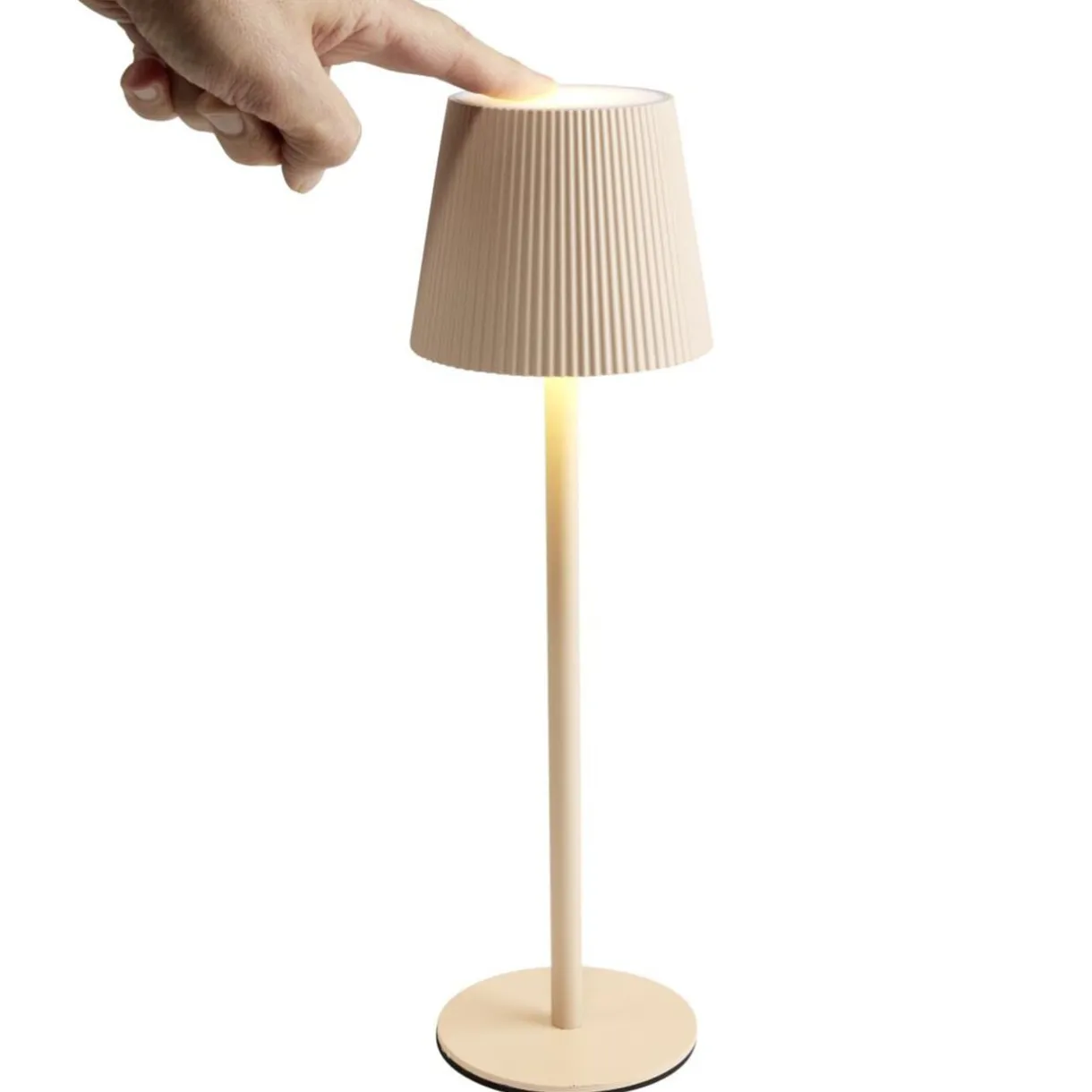 Lampe de table Talli LED tactile 120lm variable USB métal et plastique blanche Ø10,5xH36cm < Gifi Sale