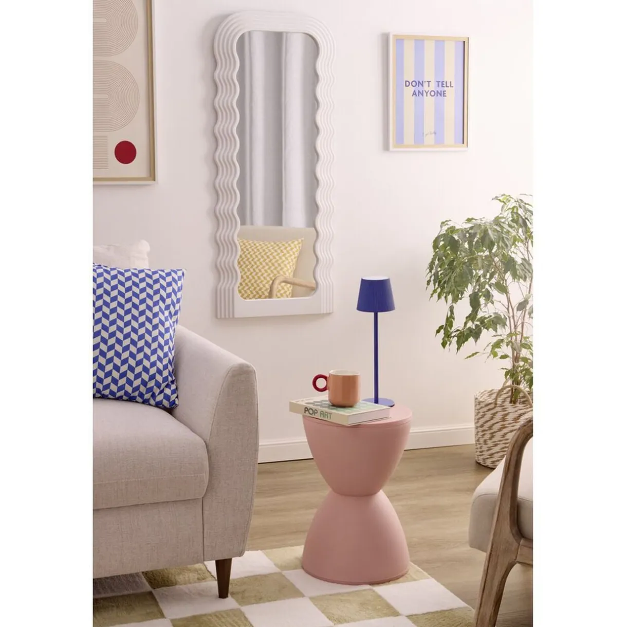 Lampe de table Talli LED tactile 120lm variable USB métal et plastique bleu Ø10,5xH36cm < Gifi Clearance