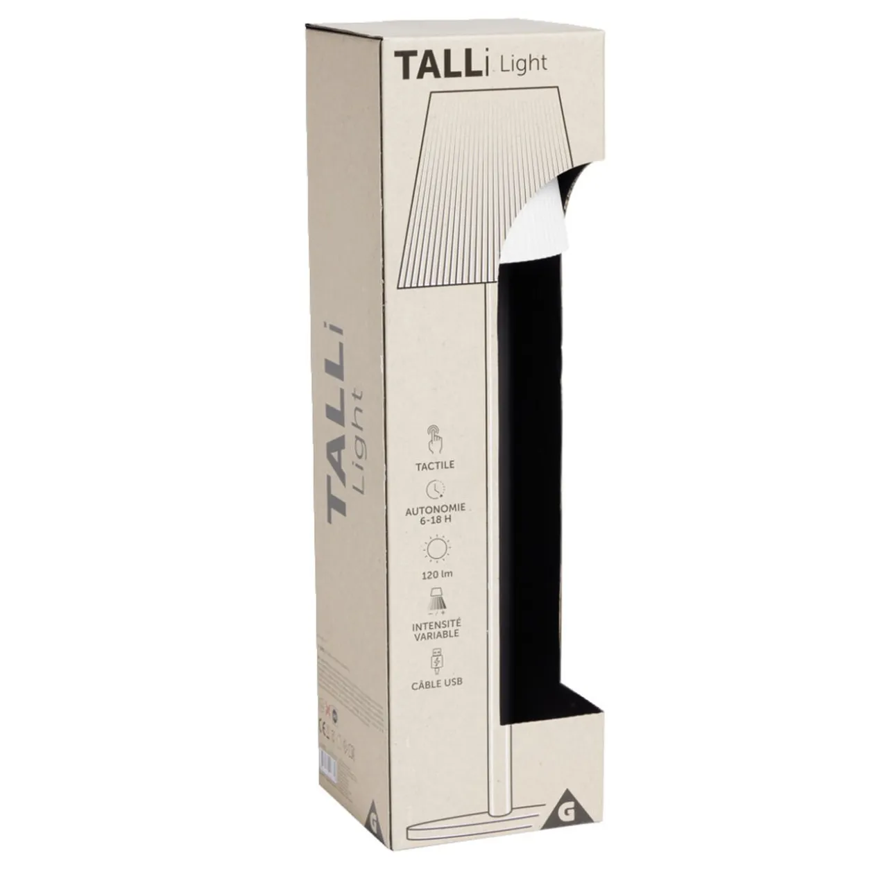 Lampe de table Talli USB tactile blanche Ø11xH37cm