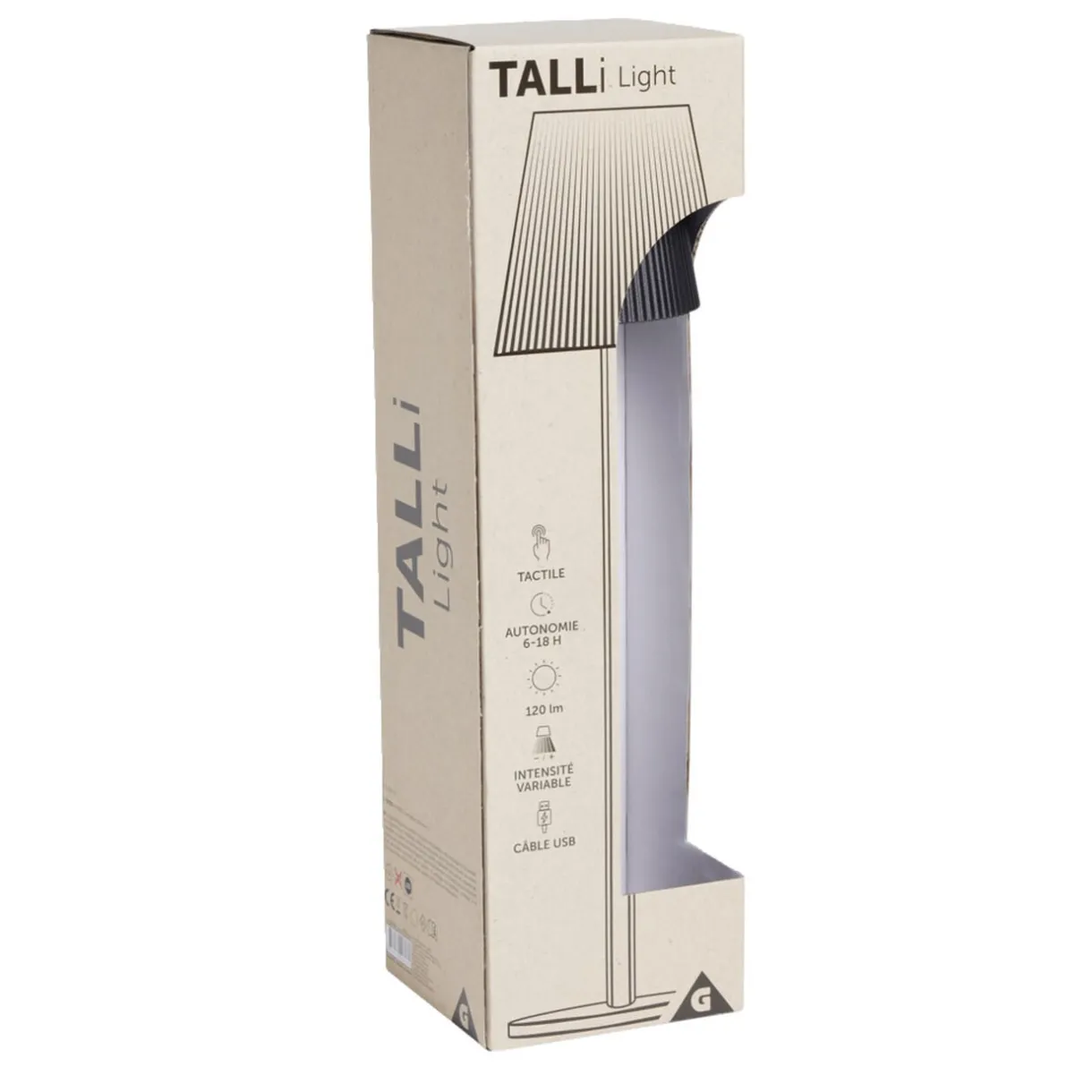 Lampe de table Talli USB tactile noire Ø11xH37cm < Gifi Online