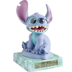 Lampe 3D réveil Disney Stitch avec affichage date plastique bleu 19,5x15xH24cm
