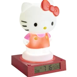 Lampe 3D réveil Hello Kitty affichage date plastique rouge et blanc 19,5x15xH23cm < Gifi Best