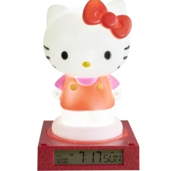 Lampe 3D réveil Hello Kitty affichage date plastique rouge et blanc 19,5x15xH23cm < Gifi Best