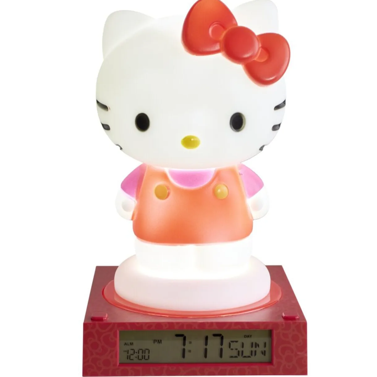 Lampe 3D réveil Hello Kitty affichage date plastique rouge et blanc 19,5x15xH23cm < Gifi Best