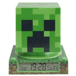 Lampe 3D réveil Minecraft avec affichage date Creeper vert 13x13xH15cm