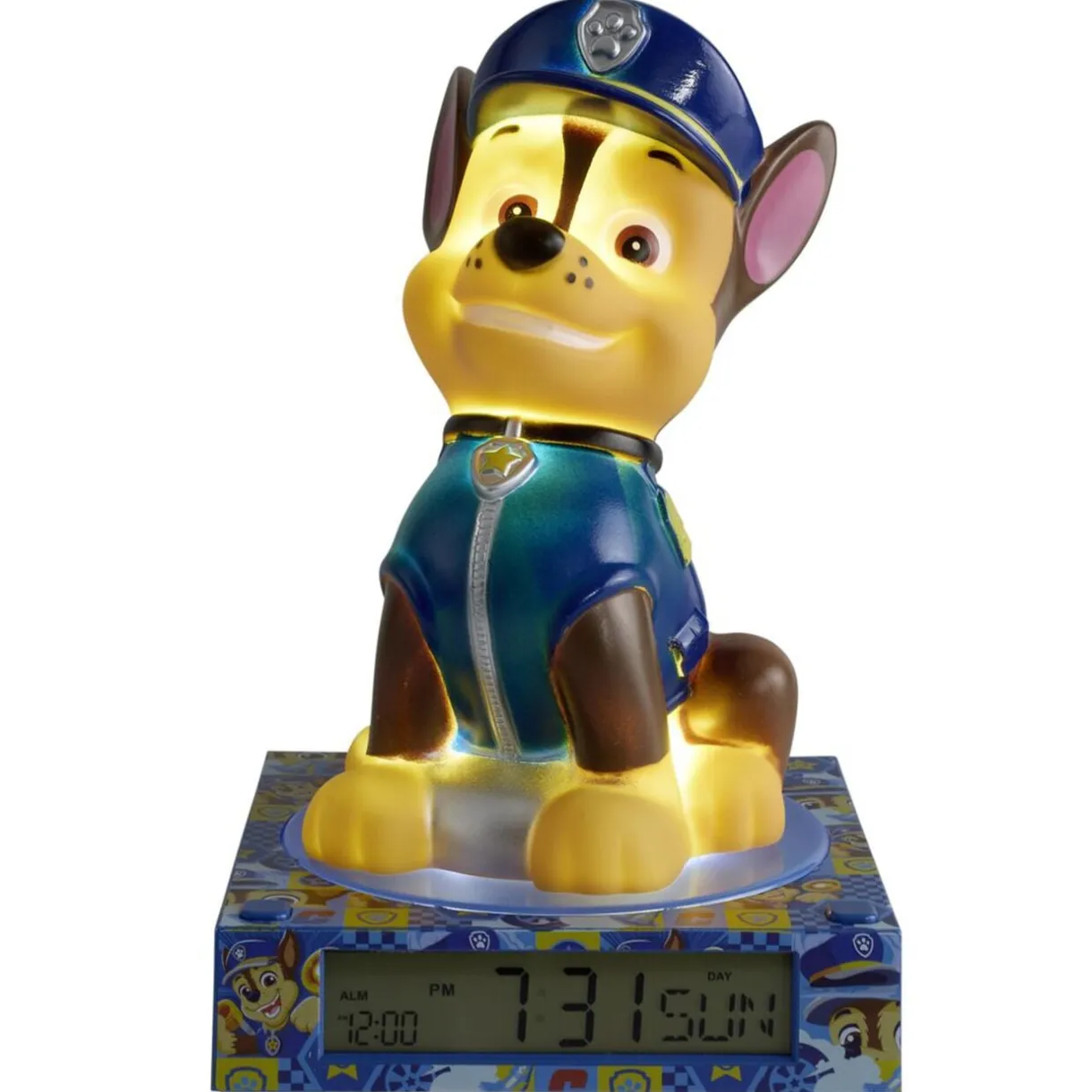 Lampe 3D réveil Pat Patrouille avec affichage date bleu 13x13xH15cm < Gifi Online
