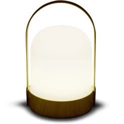 Lampe LED avec anse polypropylène blanc et beige H21,5xL14x13cm