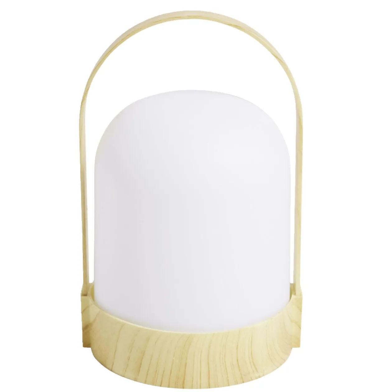 Lampe LED avec anse polypropylène blanc et beige H21,5xL14x13cm