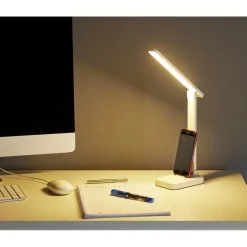 Lampe LED de bureau USB avec support téléphone 28x9xH26cm < Gifi Discount