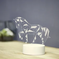 Lampe LED 3D façon origami forme cheval 16x9,8xH15,5cm