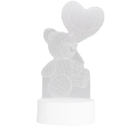 Lampe LED 3D filigrane ourson coeur 12x9,8xH21cm < Gifi Online