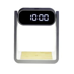 Lampe LED 3en1 horloge numérique et chargeur à induction