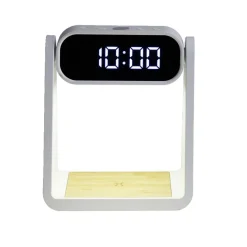 Lampe LED 3en1 horloge numérique et chargeur à induction