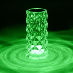 Lampe LED RGB tactile design cristal avec télécommande Ø7,5xH15,5cm < Gifi Sale