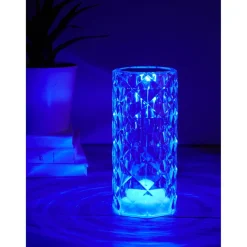 Lampe LED RGB tactile design cristal avec télécommande Ø7,5xH15,5cm < Gifi Sale