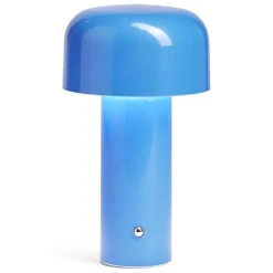 Lampe LED tactile rechargeable bleue Ø12,5xH20,5cm