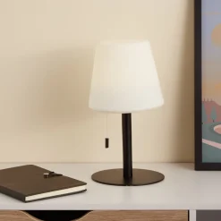 Lampe LED à tirette en polypropylène noir et blanc Ø15,5cm < Gifi Best