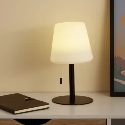 Lampe LED à tirette en polypropylène noir et blanc Ø15,5cm < Gifi Best