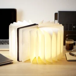 Lampe livre effet cuir marron < Gifi New