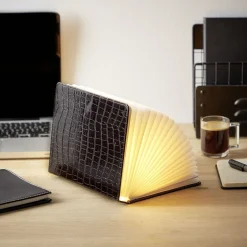 Lampe livre effet cuir marron < Gifi New