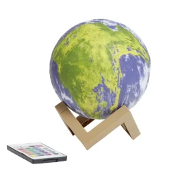 Lampe mappemonde socle bois et télécommande Ø15cm < Gifi New