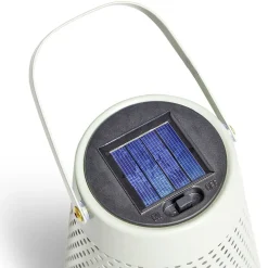 Lampe nomade solaire Faro métal perforé vert Ø12,8xH20cm < Gifi Best
