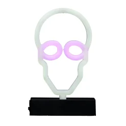 Lampe néon Halloween tête de mort 15xH23,5cm