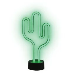 Lampe néon LED forme cactus vert Ø9,5x14,5xH29,5cm < Gifi Sale