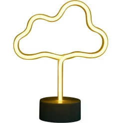 Lampe néon sur base forme nuage PVC 24x19cm jaune < Gifi Online