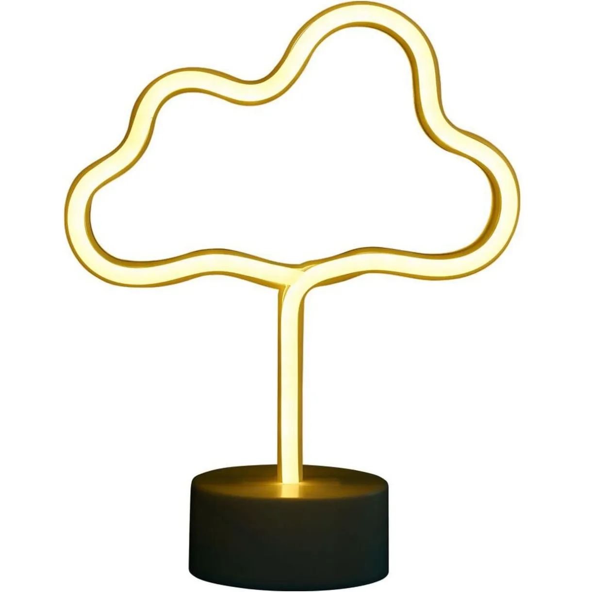 Lampe néon sur base forme nuage PVC 24x19cm jaune < Gifi Online