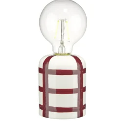 Lampe à poser ampoule LED base céramique quadrillée (2 modèles) < Gifi Outlet