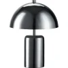 Lampe à poser champignon métal et plastique chrome gris Ø19xH27cm < Gifi Best