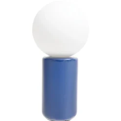 Lampe à poser cylindrique céramique et verre avec boule 12xH25cm (2 modèles)