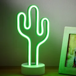 Lampe à poser d'ambiance néon rose forme licorne 20x10xH24,5cm