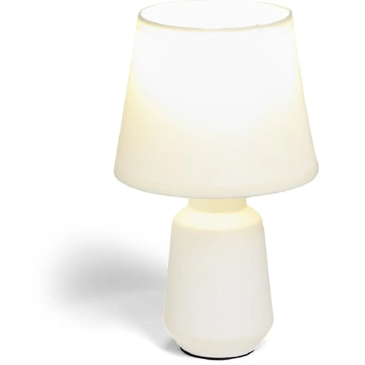 Lampe à poser en céramique avec abat-jour tissu blanc Ø14,2xH24,5cm