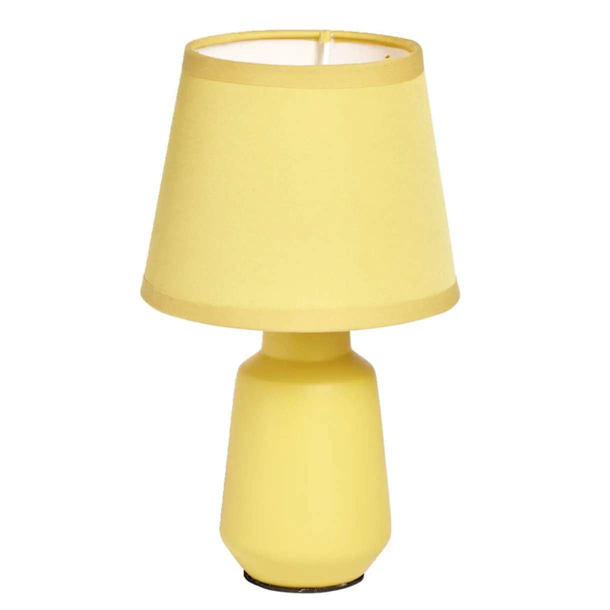 Lampe à poser en céramique avec abat-jour tissu jaune Ø14,2xH24,5cm < Gifi Hot