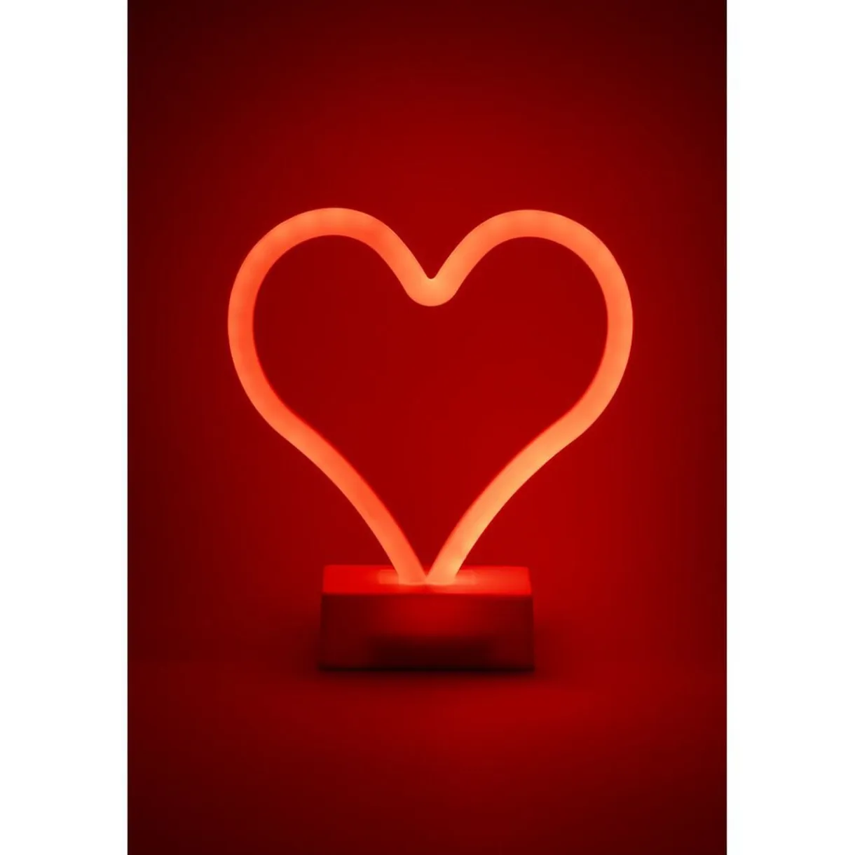 Lampe à poser néon LED forme coeur orange 19xH21,5cm < Gifi Outlet