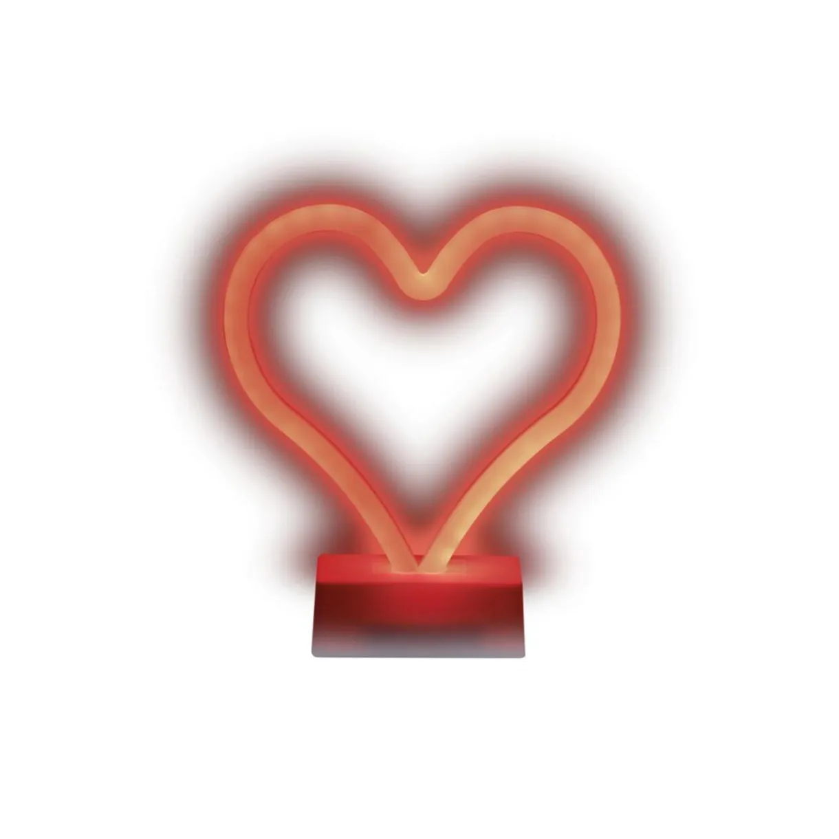 Lampe à poser néon LED forme coeur orange 19xH21,5cm < Gifi Outlet